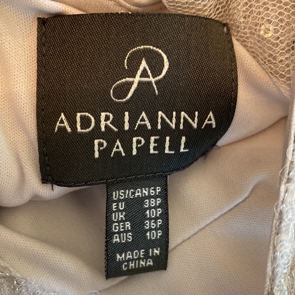 Adrianna Papell, silver sequin mini dress, 6P - Picture 3 of 4